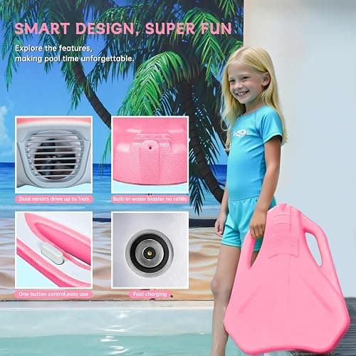 SAFEBAO Electric Swimming Kickboard for Kids,Motorized Swim Board with Water Gun, Motorized Swim Training for Children Adults,60N Thrust,198 lbs Buoyancy,25V Rechargeable Battery,Age 38 Months up thumbnail 6
