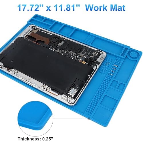 STREBITO Silicone Soldering Mat Electronics Mat, Solder Pad Heat Resistant 932°F, Magnetic Work Mat Silicone Repair Mat for Soldering, Computer, Laptop, Cell Phone, RC, Watch, Gun, Size 17.7" x 11.8" thumbnail 6