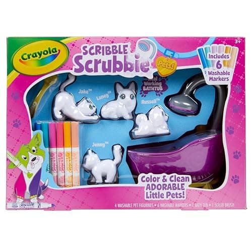 Crayola Scribble Scrubbies Tub Set (4 Pets), Holiday for Kids, Washable Pet Care Toy, Coloring Animal Craft, Stocking Stuffer Toys for Girls & Boys, 3+ thumbnail 5