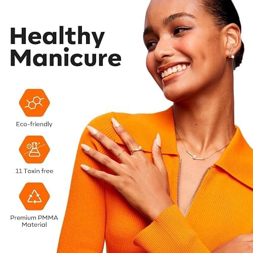 modelones Gel Nail Kit Almond, Upgrade 15Sizes Fake Nails, 9-in-One Glue Dehydrator & Mini U V Light Clipper, 510Pcs Medium Almond Press on Tips for Extension DIY Salon Home Gift thumbnail 9