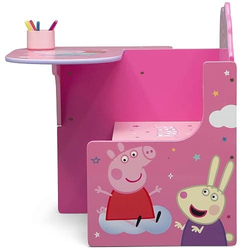 Delta Children Chair Desk with Storage Bin - Ideal for Arts & Crafts, Snack Time, Homeschooling, Homework & More, Peppa Pig thumbnail 9