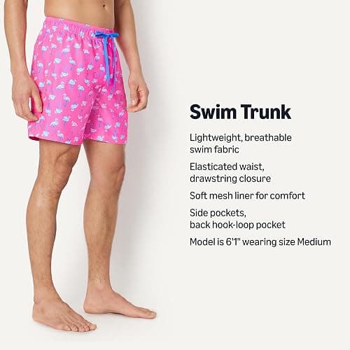 Amazon Essentials Men's Swim Trunks with Mesh Lining, Pockets, Drawstring Closure thumbnail 4
