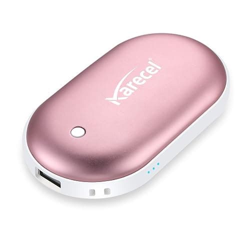 Karecel Rechargeable Hand Warmer, 5200mAh Double-Sided Fast Heating Electric Hand Warmer Power Bank, Up to 11Hrs, 3 Heat Settings, Portable Pocket Heater, Best Gifts for Women Men, Camping, Golf - Rose Gold - Image 1
