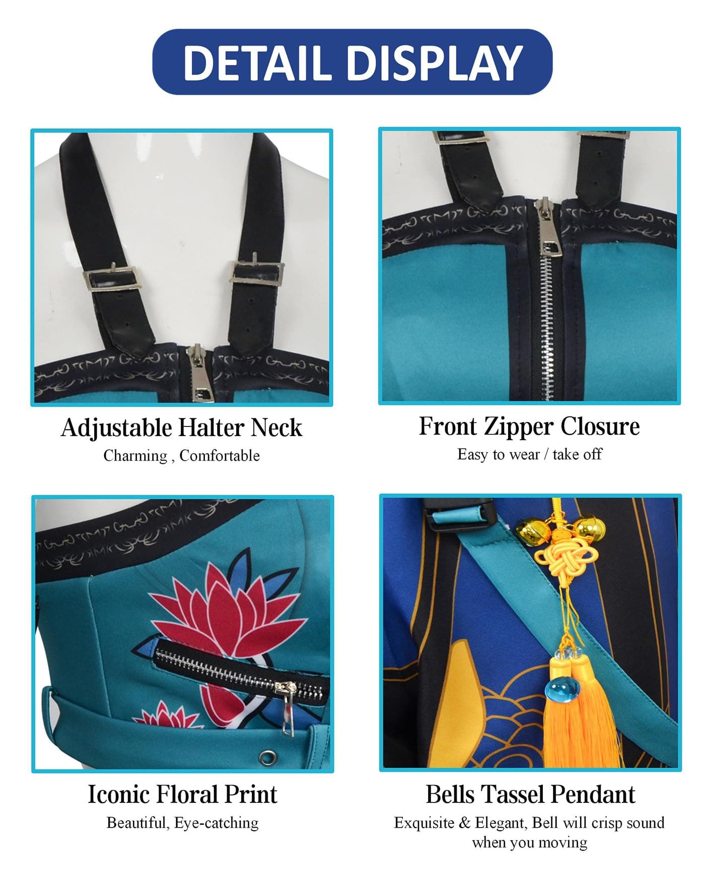 Koongso Women’s Anime K-Pop Demon-Hunting Costume, Hunters Idol Zoey Cosplay Full Outfits Halloween Carnival Fancy Dress Up - X-Small thumbnail 6