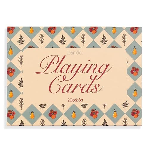 ban.do 2 Decks of Playing Cards, 52-Count Standard Card Deck with Case, Cute Playing Cards in Decorative Storage Box, Garden thumbnail 2