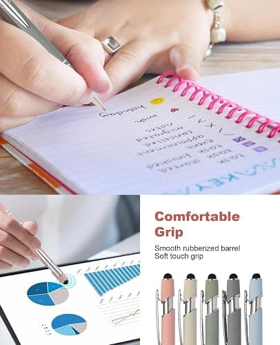 39PCS Aesthetic School Supplies with Cute Pencil Case, 5X Ballpoint Pens with Stylus Tip, 12X Pastel Highlighters, 6X Mechanical Pencil Set 0.5&0.7mm, Suit for Preppy School College Essentials(purple) thumbnail 4