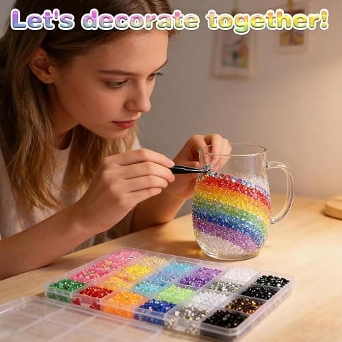 Bedazzling Kit with, 40 Colors 32000 Pcs 3mm Flatback Rhinestones Resin Jelly Gems for Bedazzling, Rhinestone Kit with B7000 Glue 3mm Flatback Sparkling Gems for Nail Art Crafts DIY JewelryMaking thumbnail 2
