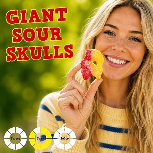 BUBS Swedish Candy Mix 1 lb - Authentic Sweet and Sour Swedish Gummies - Gelatin-Free Vegan Gummy Candy Assortment, Imported from Sweden - Foam Candy - Big Ovals, Dizzy Skulls, Tutti Frutti and More thumbnail 7