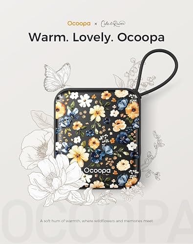 Ocoopa Hand Warmers Rechargeable UT5 Nano – Slim Electric Pocket Heater, Smart Temp Control, 14Hrs Battery, UL Safety, Artists in Bloom Design, Practical Gifts for Women, Christmas, Outdoor, Office thumbnail 8