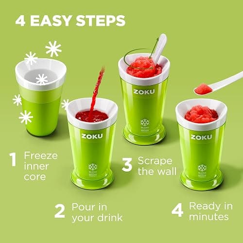 ZOKU Original Slush and Shake Maker, Compact Make and Serve Cup with Freezer Core Creates Single-Serving Smoothies, Slushies and Milkshakes in Minutes, BPA-free, Blue thumbnail 5