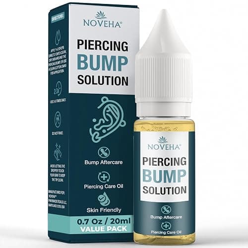 NOVEHA Piercing Bump Solution 20ml for Keloid Reduction | Soothing Solution Tea Tree Oil Formula for Scars & Keloid Bump Removal | Safe & Natural Piercing Aftercare Skin Recovery for Face & Body - Image 1