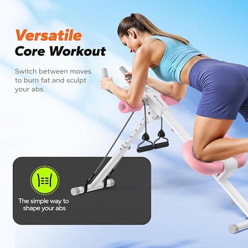 MERACH Ab Machine, Ab Workout Equipment, Adjustable Ab Trainer Machine for Abs Workout at Home Gym, Foldable, Knee Protection, Abdominal Trainer for Stomach Workout thumbnail 2