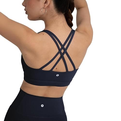 YITTY Active Women's Ultraluxe Strappy Medium Impact Bra, Athleisure, 4-Way-Stretch thumbnail 3