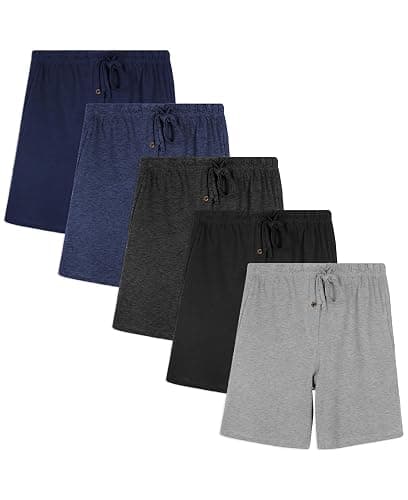 Andrew Scott Men's Lounge Shorts | Drawstring & Pockets Cotton PJ-Sleep Short Bottoms | Multi Packs - Image 1