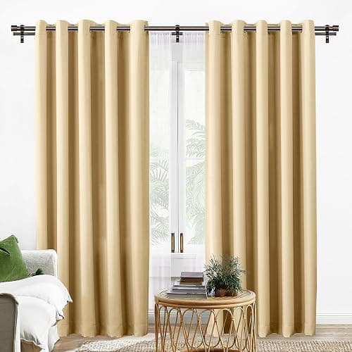 TONIAL1 Inch Double Curtain Rods 140 to 195 Inches, Heavy Duty Decorative Long Drapery Rod for Windows 128 to 190 Inches (5.75 to 11.7 ft) with Classic Cap Finial, Bronze thumbnail 2
