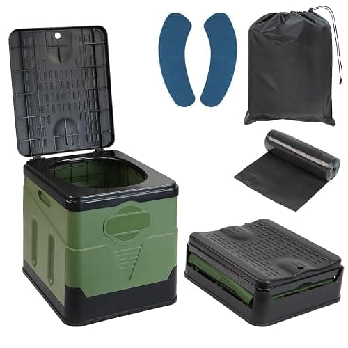 Montafox Toilettes de Camping Pliables Max 150 kg Toilettes Mobiles WC Toilettes Pliantes sèches séparées 12 sachets de Toilette Stables - Image 1