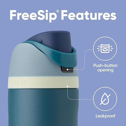 Owala FreeSip Insulated Stainless Steel Water Bottle with Straw, BPA-Free Sports Water Bottle, Great for Travel, 24 Oz, Denim thumbnail 4