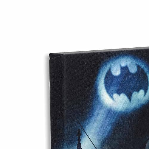 Open Road Brands DC Comics Bat Signal Over Gotham City Gallery Wrapped Canvas Wall Decor - Vintage Batman Wall Art for Man Cave or Movie Room thumbnail 5