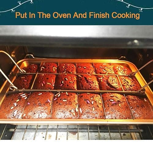 SUJUDE Non Stick Brownie Pan with Dividers, High Carbon Steel Baking Pan, Makes 18 Pre-cut Brownies All at Once - 10.3 X 6.4 X 1.6 Inches （Inside Dimension） thumbnail 5