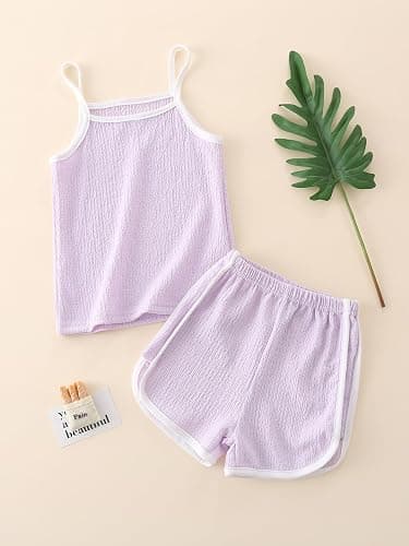 Jolyshlid Girls 8 Pieces Summer Outfits Casual Cami Tank Top and Dolphin Shorts Clothing Sets 4-8Y thumbnail 5