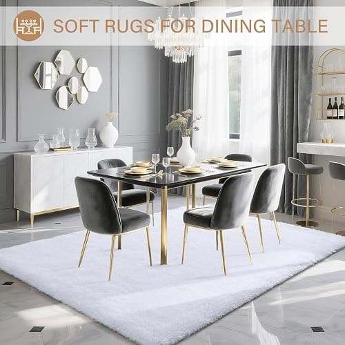 BENRON Fluffy White Rugs thumbnail 4