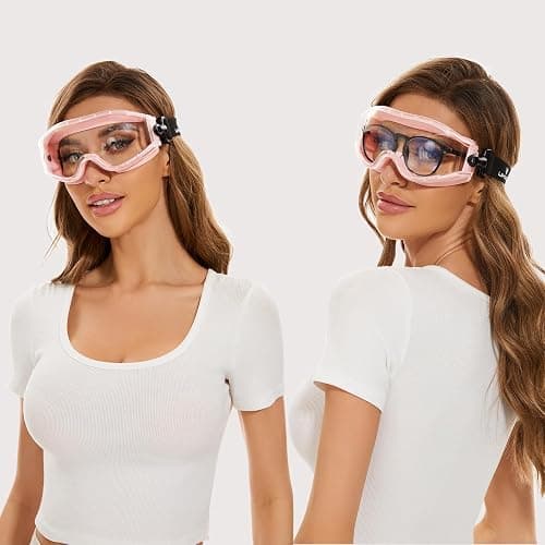 UKNOW Safety Goggles Over Glasses - Anti-Fog Clear Lens - ANSI Z87.1 Certified Eye Protection for Lab Work, Industrial Use thumbnail 2