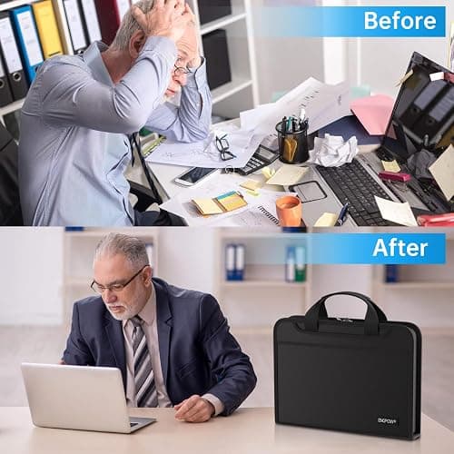ENGPOW Accordion File Organizer, Fireproof Expanding File Folder with 13 Pockets Document Organizer with Handle & Labels, Portable Home Travel Safe Storage for Letter A4 Files and More, Black thumbnail 8