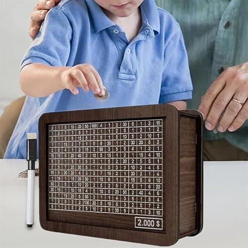 Cash Vault Wooden Savings Box,Piggy Bank for Adults Kids,3D Puzzle Coin Bank with Counting Target,Timber Savings Goals for Boys Grils Money Box (1000 Dollar(Small Size)) thumbnail 8