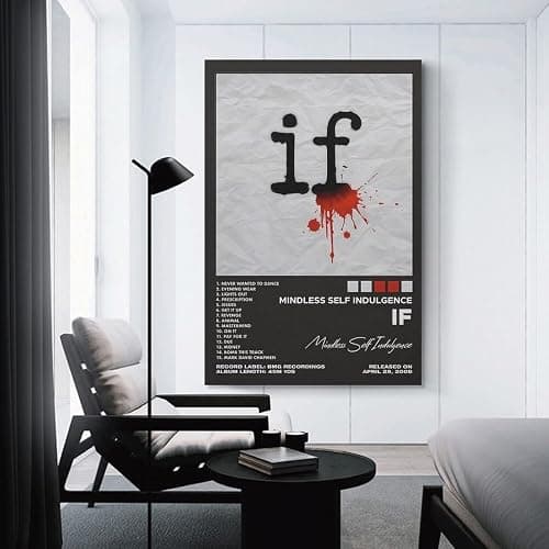 If by Mindless Self Indulgence Punk Band Poster Canvas Wall Art For Room Aesthetic And Decor Poster For Bedroom Living Room Bathroom Kitchen Office Decor 08x12inch(20x30cm) Unframe-style thumbnail 3