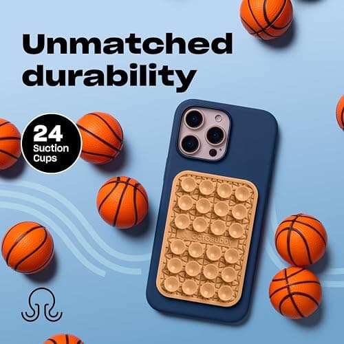 OCTOBUDDY Textures Mermaid Dragon - Silicone Suction Phone Case Adhesive Mount - Hands-Free Grip with 24 Suction Cups for Videos & Selfies - 2.6" x 3.9",Green Ash thumbnail 5