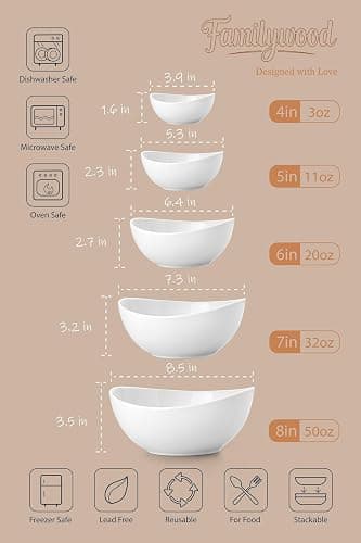  Porcelain Serving Bowls  thumbnail 3