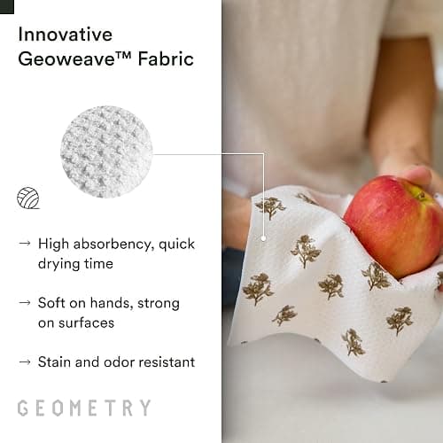 GEOMETRY Dishcloth – Evergreen Collection – Quick-Dry, Ultra-Absorbent, Reusable Microfiber Kitchen Towels for Drying & Cleaning - Willow Stone - 6 Pieces thumbnail 6
