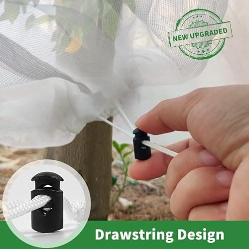 Evoio Bird Netting for Garden Blueberry Bushes Fruit Tree Netting Cover Plant Protection Mesh Bags with Drawstring, 4 Pack 2.3 x 3.5 ft Shrubs Bush Tomato Strawberry Berry Barrier Protectors Net thumbnail 7