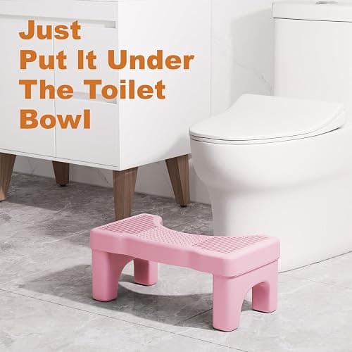 Pink Poop Stool Adult - 7" Toilet Stool with Non-Slip Designs for Squatting in Bathroom thumbnail 4