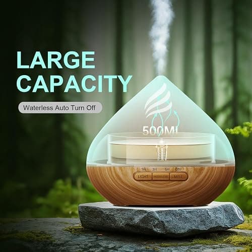 Essential Oil Scent Diffuser: 500ML Aroma Diffuser with Remote Control, Large Fragrance Aromatherapy Diffuser, Mist Humidifier with 14 Colors LED Lights and Auto-Off for Bedroom & Home thumbnail 6