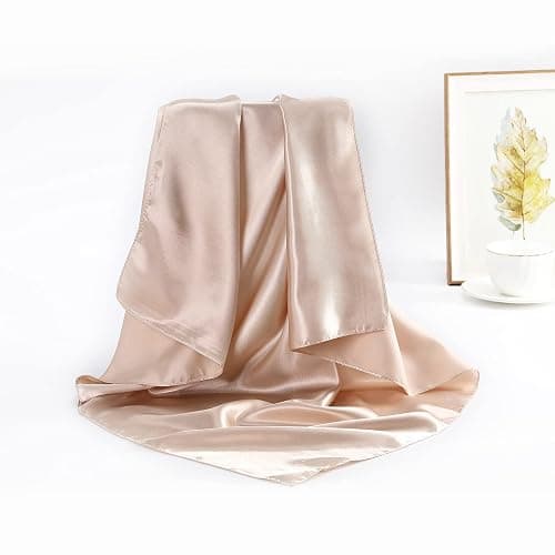 Silk Head Scarf Square Scarves - 35 Inches Satin Square Scarf for Hair Silk Bandana for Women Sleeping Head Wrap Pack of 2 thumbnail 4