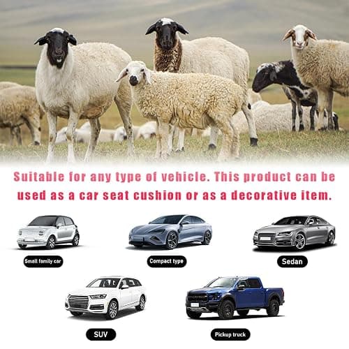 Ohleats Sheepskin Car Seat Cushion, Comfortable Soft Fur Wool Auto Front Seat Cover, Vehicle Seat Protector Pad for Warm Winter Office Chair, Universal Decor Car Accessories (Pink) thumbnail 6