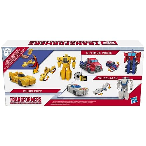 Transformers 1-Step Flip Heroes 3-Pack, 4-Inch Wheeljack, Bumblebee, and Optimus Prime Action Figures, Kids Easter Toys or Basket Stuffers, Age 6+ thumbnail 13