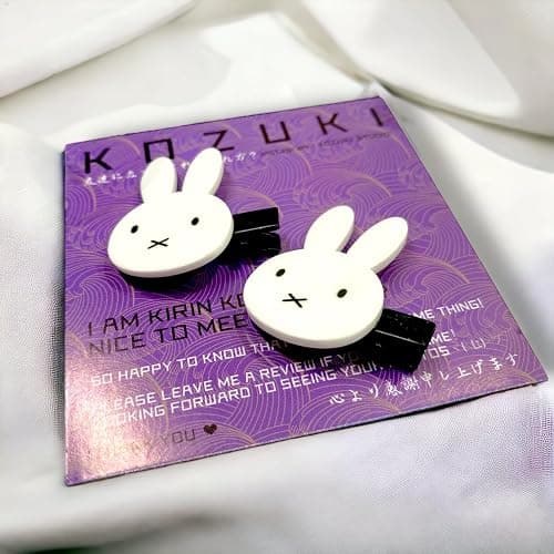 KOZUKI Hair Clip, Bunny Hair Clip, Japanese Hair Claw, White, Small (Pack of 2) thumbnail 5