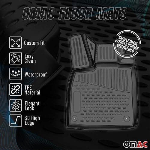 OMAC Gummimatten Fußmatten mit hohen Rand 3D kompatibel mit VW Up 2011-2020 TPE Automatten Schwarz 4X thumbnail 2
