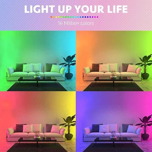 Mexllex LED Strip Lights 10M (1X10M) APP Control Colour Changing LED Lights with Remote, Music Sync Built-in Mic, SMD RGB Light Strips RGB LED Strip, Led Lights for Bedroom Home Decoration thumbnail 8