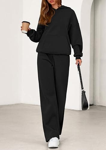 PRETTYGARDEN Womens Sweatuits 2 Piece Fall Clothing Matching Lounge Sets | Oversized Hoodies, Wide Leg Sweatpants, Pocket, Workout Sweat Sets, Casual Tracksuit, Comfy Airport Travel Fall Outfits thumbnail 8
