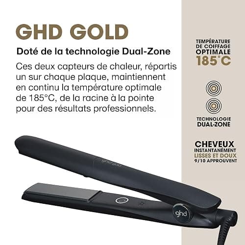 ghd - Lisseur cheveux ghd gold - Fer à lisser professionnel - Cheveux plus lisses, 65% plus brillants, sans chaleur extrême - Lisseur boucleur, design arrondi - Idéal tous types de cheveux thumbnail 3