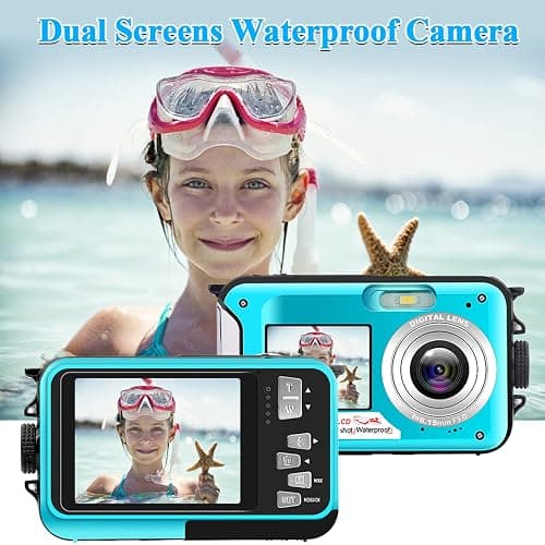 Waterproof Digital Camera Dual Screen 4K 48MP Underwater Camera with 32GB Card Waterproof Camera for Snorkeling (DV806) thumbnail 3