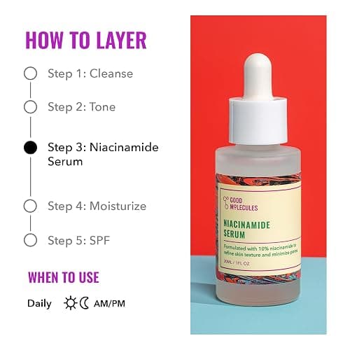 Good Molecules Niacinamide Serum - 10% Niacinamide to Target Acne, Nourishment, and Skin Tone - Ultra Hydrating Serum and Brightening Skin Care for Face thumbnail 5
