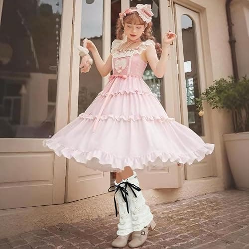 Junely 2 Pairs Leg Warmers for Women Kawaii Leg Warmer Cute Legwarmers Japanese Socks Halloween Goth Emo Gyaru Accessories thumbnail 4