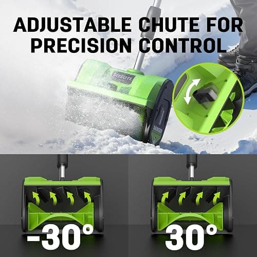 STEELITE 21V Cordless Snow Shovel, 12" Electric Snow Shovel with Directional Plate, 4.0Ah Battery & Charger, 20FT Throw Distance, 300lbs/min Snow Removal, Lightweight 9.9lb for Driveway & Steps thumbnail 3