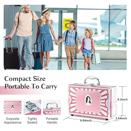 Color Nymph Makeup Kit for Teen Girls Full Makeup Set with Train Case Pink | Beginner Makeup Kit for Teens, 17pcs Makeup Set, Makeup Train Case Pink, Removable Make Up Kits for Travel, Touch-ups, Vegan thumbnail 2