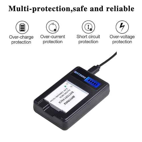 Batmax 2Pcs 1300mAh NB-6L NB 6L NB-6LH Battery + LCD USB Charger for Canon PowerShot S120, SX170 is, SX260 HS, SX280 HS, SX500 is, SX510 HS, SX520 HS, SX530 HS, SX540 HS, SX600 HS, SX610 HS, SX700 HS thumbnail 4