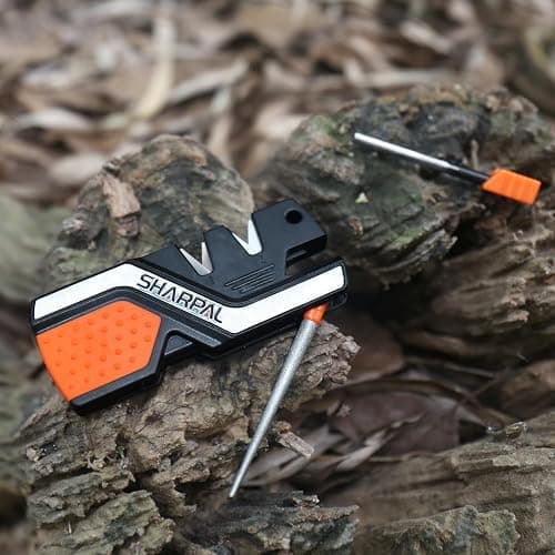 SHARPAL 101N 6-in-1 Pocket Knife Sharpener & Survival Tool – Diamond Sharpening Rod, Fire Starter Ferro Rod, Whistle – Sharpens Straight & Serrated Blades, Repairs & Hones Knives Fathers Day Gift thumbnail 2